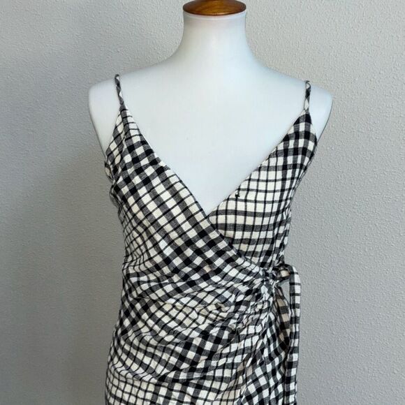 Free People Nadia Houndstooth wrap dress Sz 0 XS black - Picture 4 of 12